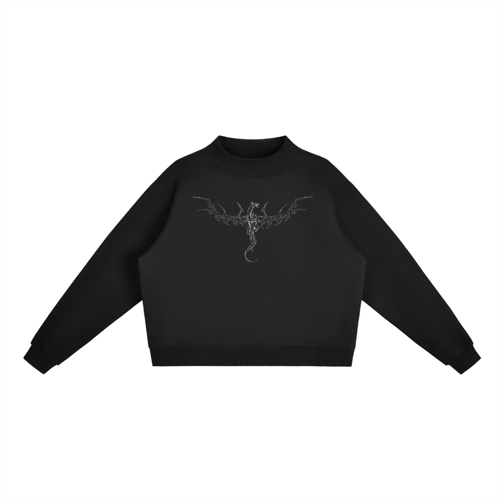 Essential Fleece Mock-Neck Crew Sweatshirt
