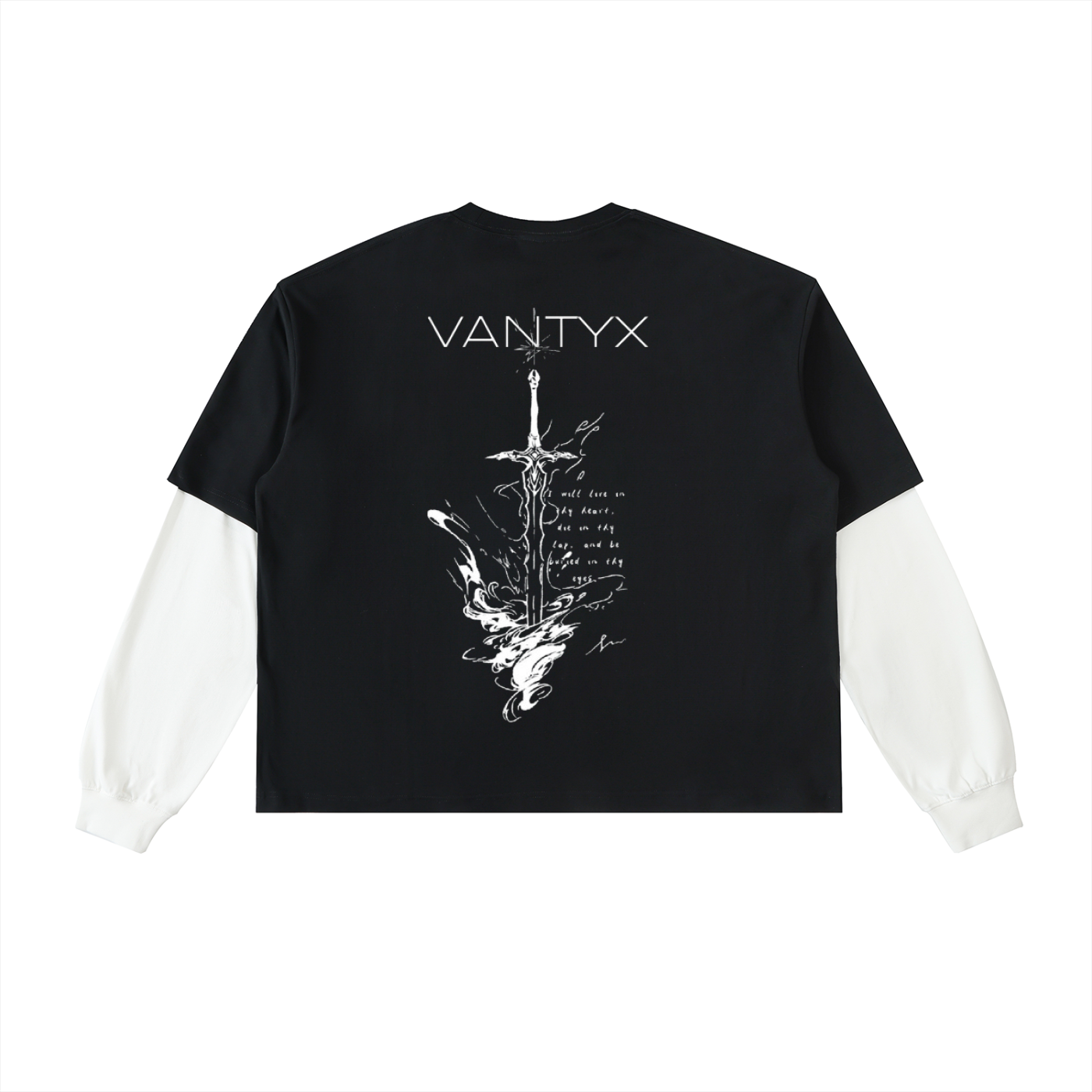 Layered Contrast Sleeve Cotton T-Shirt