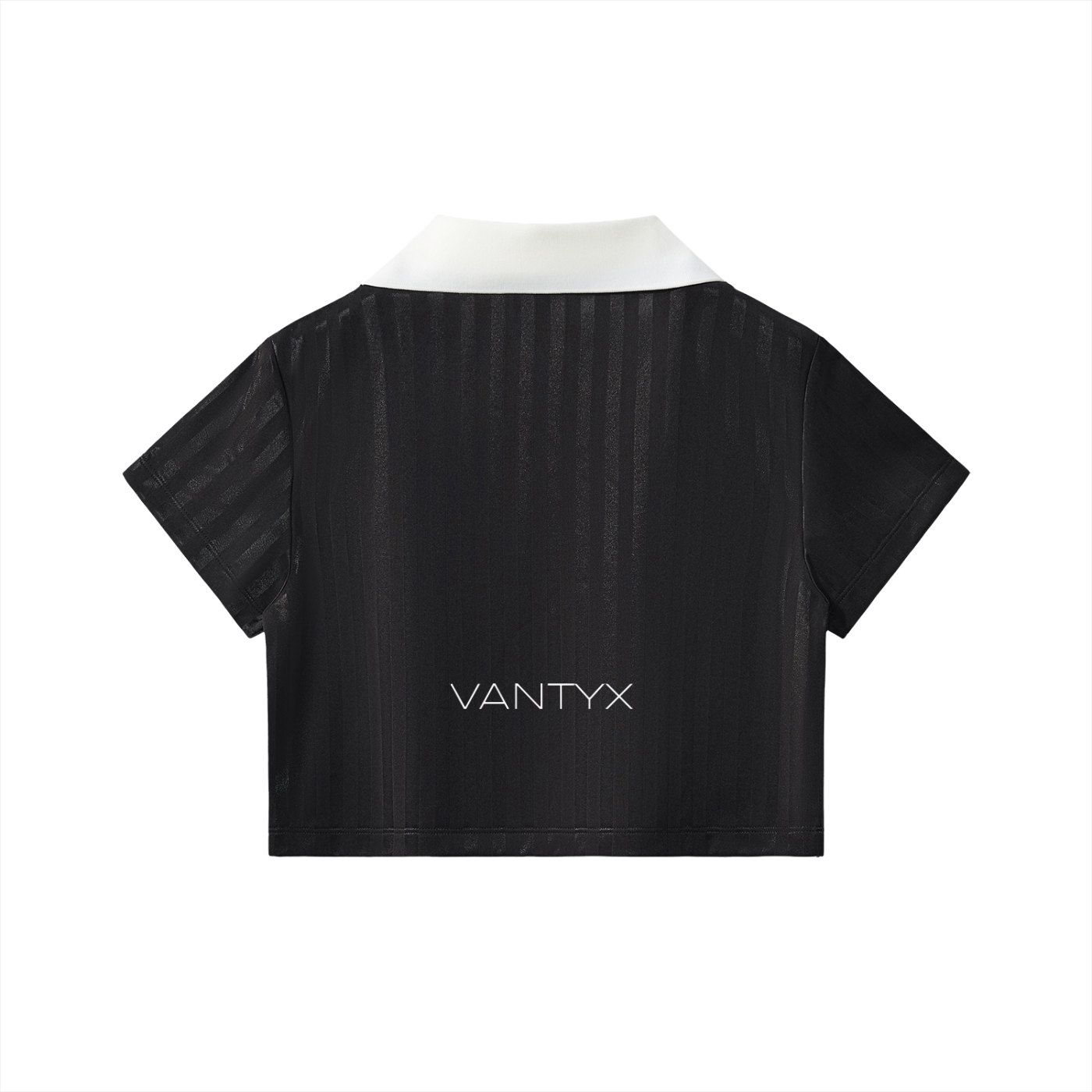 Contrast Collar Striped Cropped Jersey